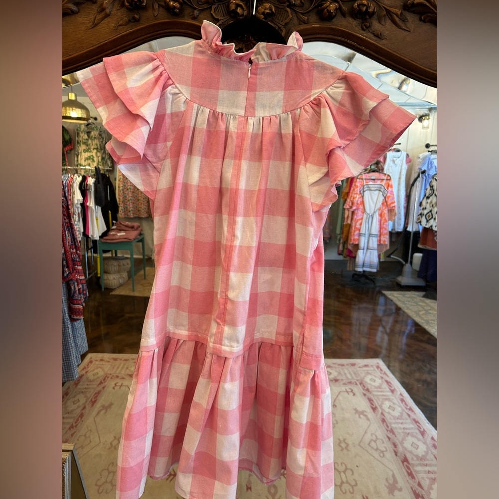 NWT Pinch Pink and White Gingham Mini Dress - Picture 2 of 3